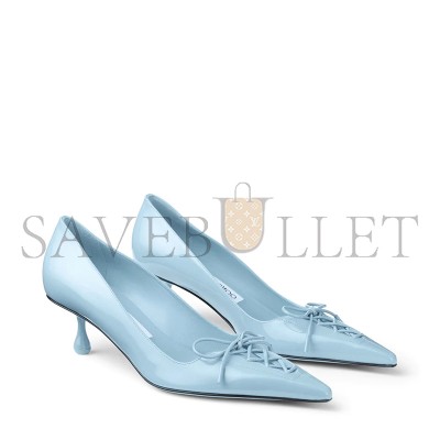 JIMMY CHOO SCARLETT 50 DUSTY BLUE PATENT LEATHER PUMPS SCARLETT50PAT